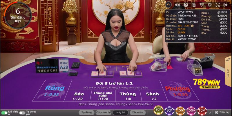 Live game bài Trác Kim Hoa tại BG Casino 789Win